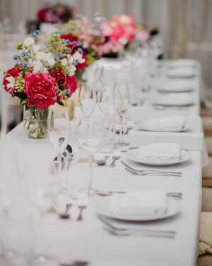 dining table at the wedding venue at Abbotsbury dining table at the wedding venue at Abbotsbury