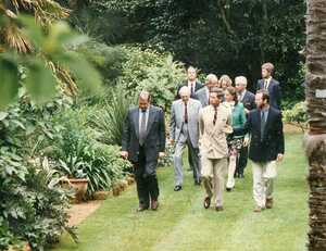 At the time, Head Gardener Stephen Griffith shows the Prince of Wales around Abbotsbury Subtropical Gardens, 1995. Head Gardener Stephen Griffith shows the Prince of Wales around Abbotsbury Subtropical Gardens, 1995.